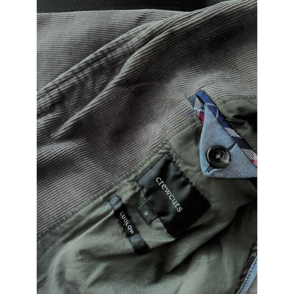 ~ Crewcuts Boys' 3 yrs Corduroy Ludlow Blazer Gray Grey Soft Pockets Warm Boy's - Picture 6 of 16